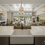 Custom backyard design with seamless indoor/outdoor design fusion.