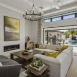 Custom backyard design with seamless indoor/outdoor design fusion.