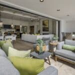 Custom backyard design with seamless indoor/outdoor design.
